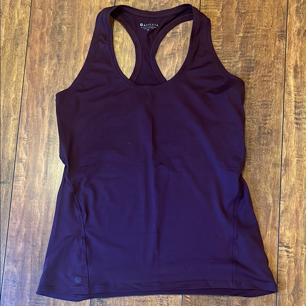 Athleta Maroon Fitted Sleeveless Tank Top
